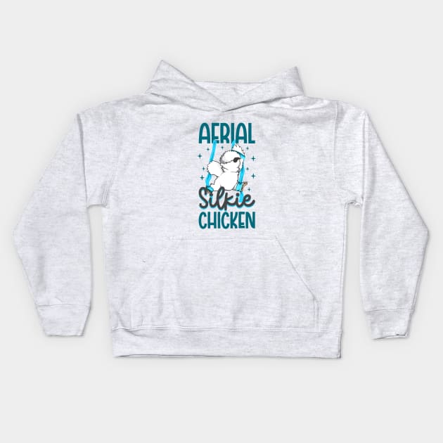 Aerial Silk Yoga - Aerial Silkie Chicken Kids Hoodie by Modern Medieval Design